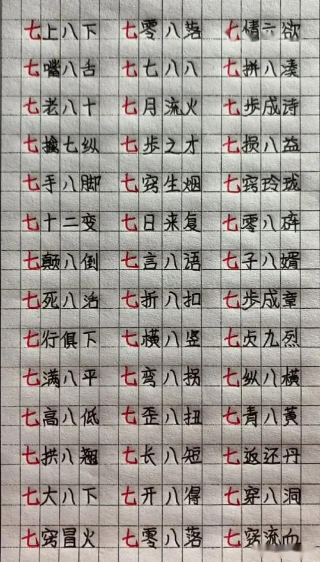 小学语文关于数字的四字成语手抄整理归纳,值得孩子学习,收藏好