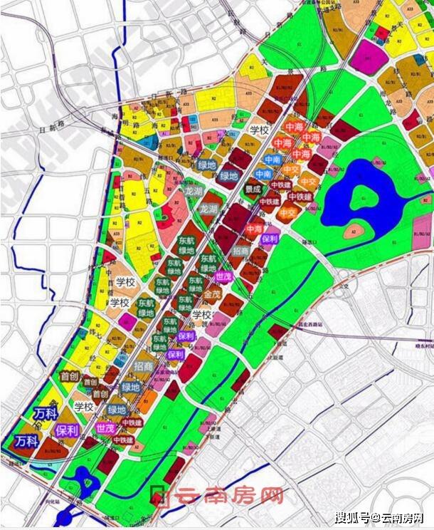 巫家坝片区房企分布图:直面公园的地块已经所剩无几