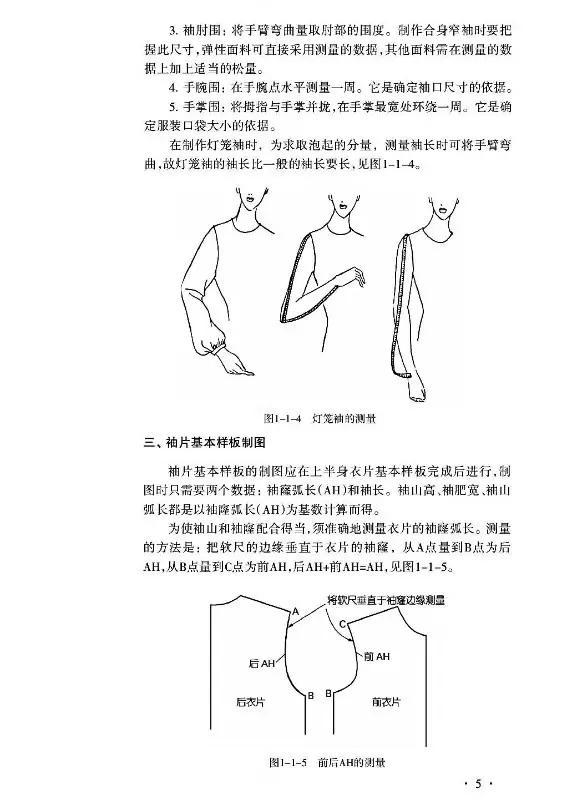 各种袖型的制版-袖子的测量和制图