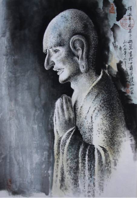 原创三千世界拈花一笑汤余铭的禅意书画之美