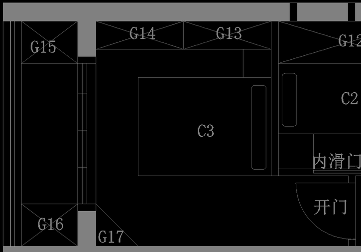 这个房间是多功能房,平时可做储物间,g12就是衣柜兼顾储物柜,处于西面