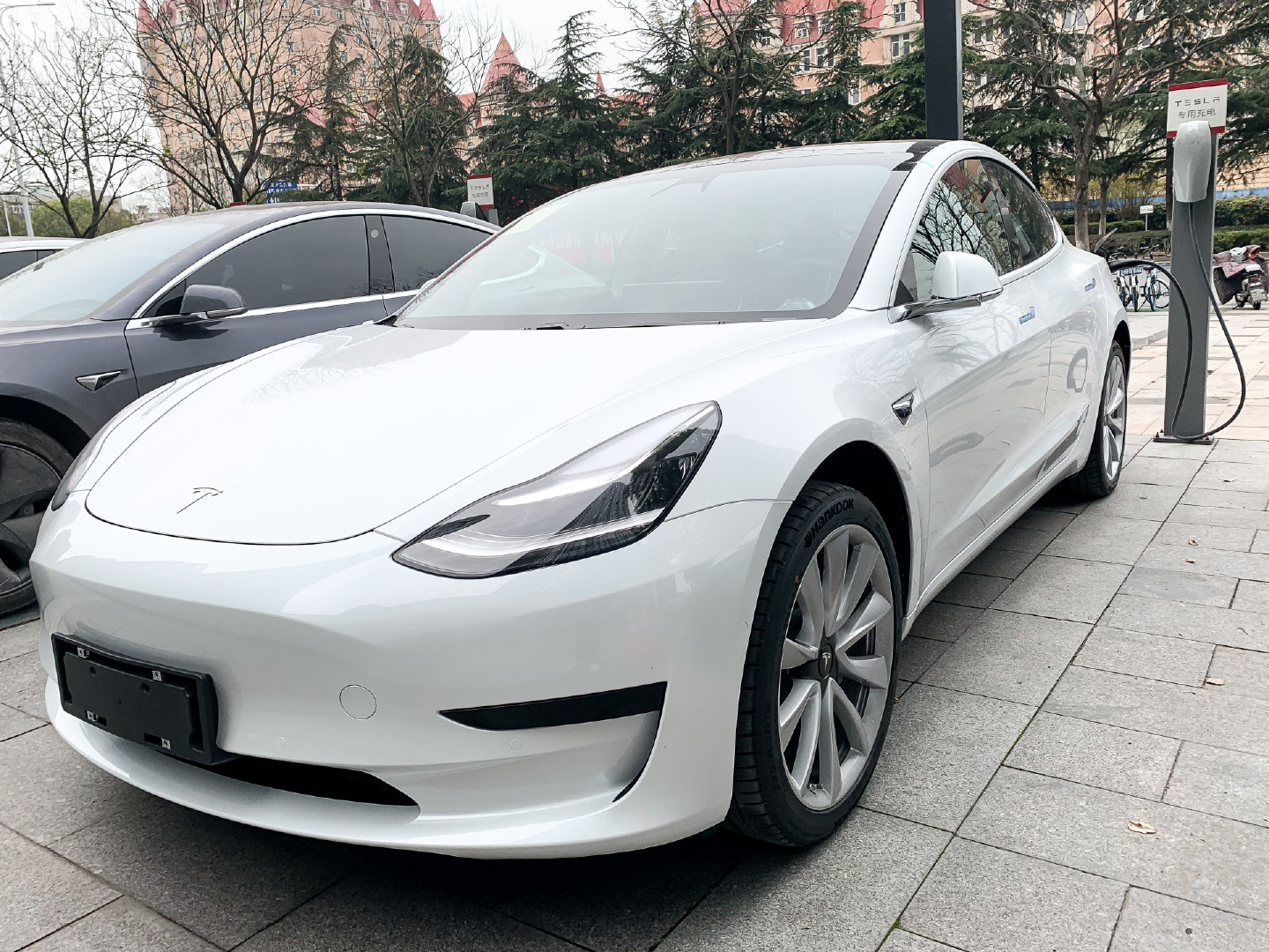 厉害了,网友送礼model3,白色车身很迷人