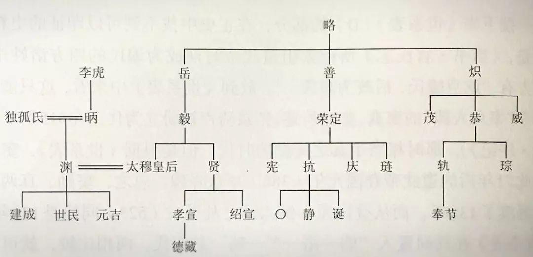 北周,隋,唐窦氏世系图(出自石见清裕《唐代北方问题与国际秩序》)