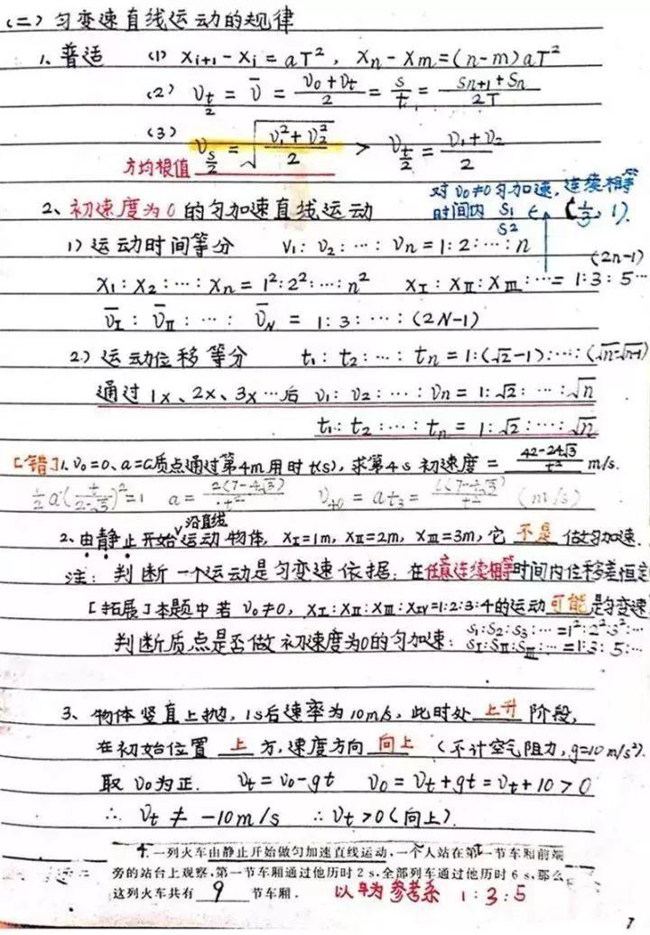 『晰超』超清晰超实用【物理笔记】物理学霸的高考复习笔记