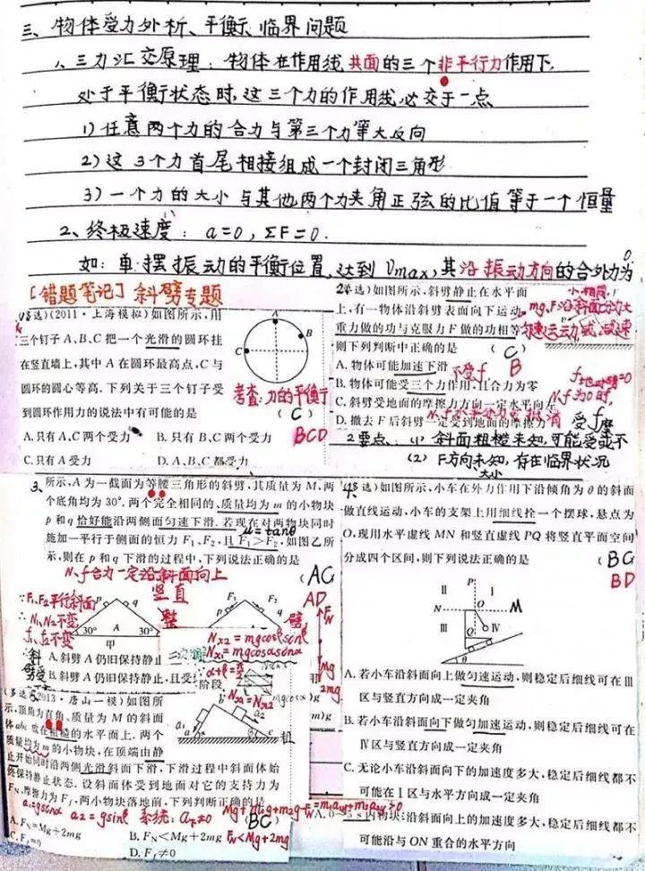 『晰超』超清晰超实用【物理笔记】物理学霸的高考复习笔记