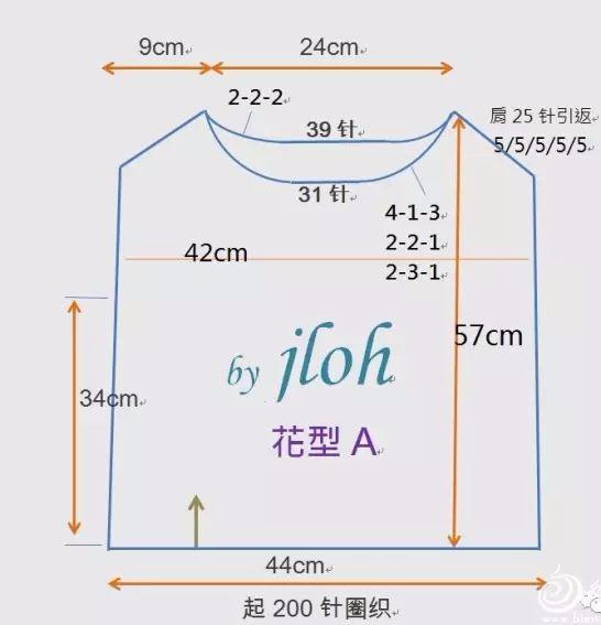 漂亮的宽松袖志田毛衣(附图解和编织说明)