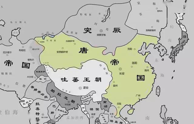 武则天和唐玄宗时期的唐朝版图