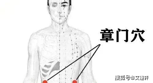 章门穴 脾经的募穴.在侧腹部,第11肋游离的下方处.