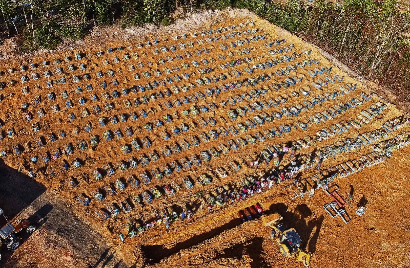 航拍現場：巴西疫情下的公墓新增墓穴 國際 第1張