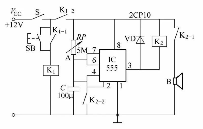 汽车防盗报警器电路图