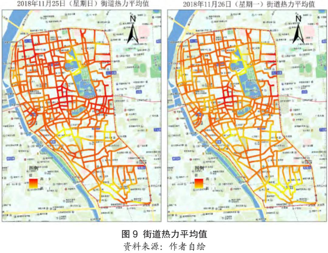 热力图的街道活力时空分布特征分析——以江西省南昌市历史城区为例