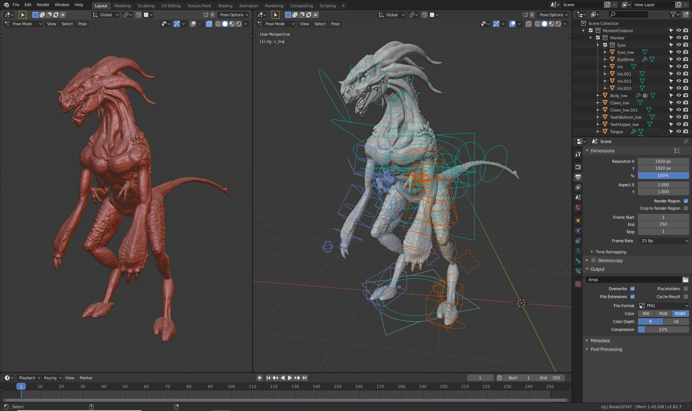 来一组3d建模设计3d风格的异能小怪兽3d设计