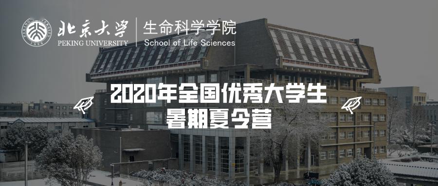 北京大学生命科学学院关于举办2020年全国优秀大学生暑期夏令营活动的