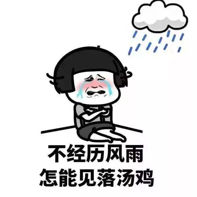 释意:形容被雨淋到全身湿透▼【落汤鸡】(平时上班那么吵,现在怎么