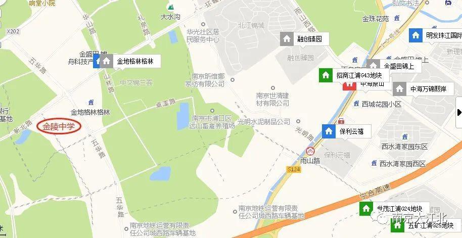 金陵中学浦口分校位于浦口高新区(科工园)内,东临五华路,西临义林路