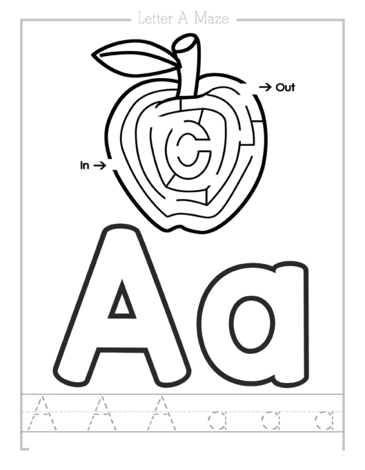 开始学习大小写字母a的笔画