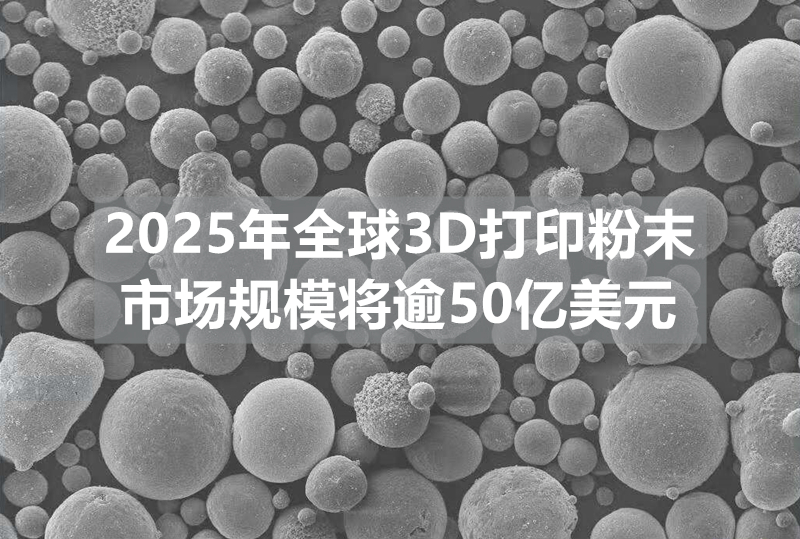 研究公司idtechex预计,到2025年全球3d打印粉末市场规模将逾50亿美元