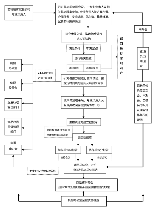 药物临床试验流程图——进行期间及结