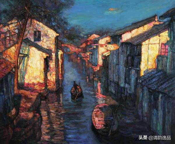 著名油画家陈逸飞油画—江南水乡