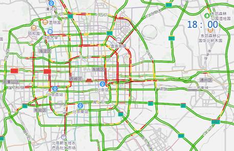早高峰期间,东,西,北二环,三环,东,北四环,西四环南段,东,北五环等