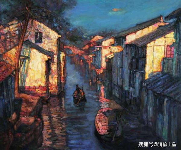 著名油画家陈逸飞油画—江南水乡