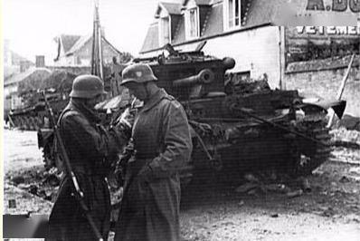 二战1944年诺曼底战役德军第130教导装甲师埃隆战线争夺战