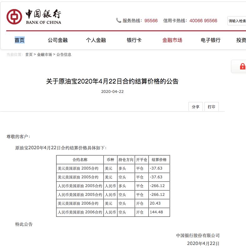 中行原油宝巨亏：投资者历数中行五宗罪！