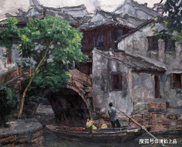 著名油画家陈逸飞油画—江南水乡