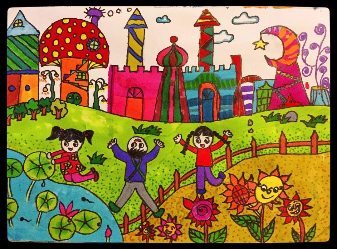 美丽庭院儿童画简图,美丽小院儿童画,美丽庭院创意图片_大山谷图库