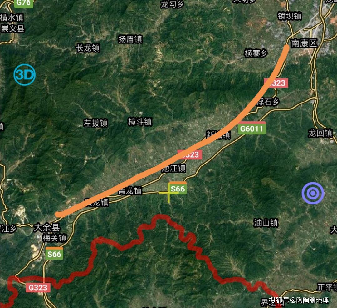 原创江西省赣州市新建高速收费站连接线快速路交通规划设想图