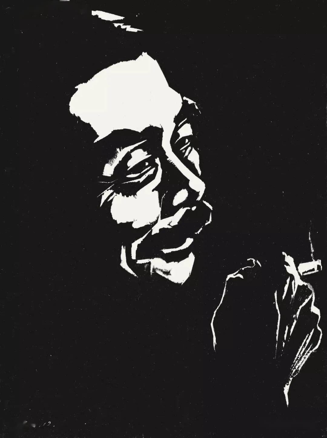 赵延年 鲁迅先生 纸本黑白木刻 版画 1978年 27cm×20.