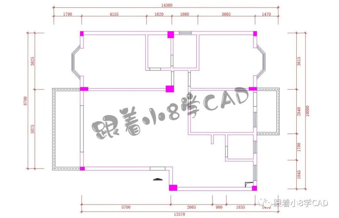 提取cad图纸面积工程量●对于一个平面图,如何快速的统计出每一个房间