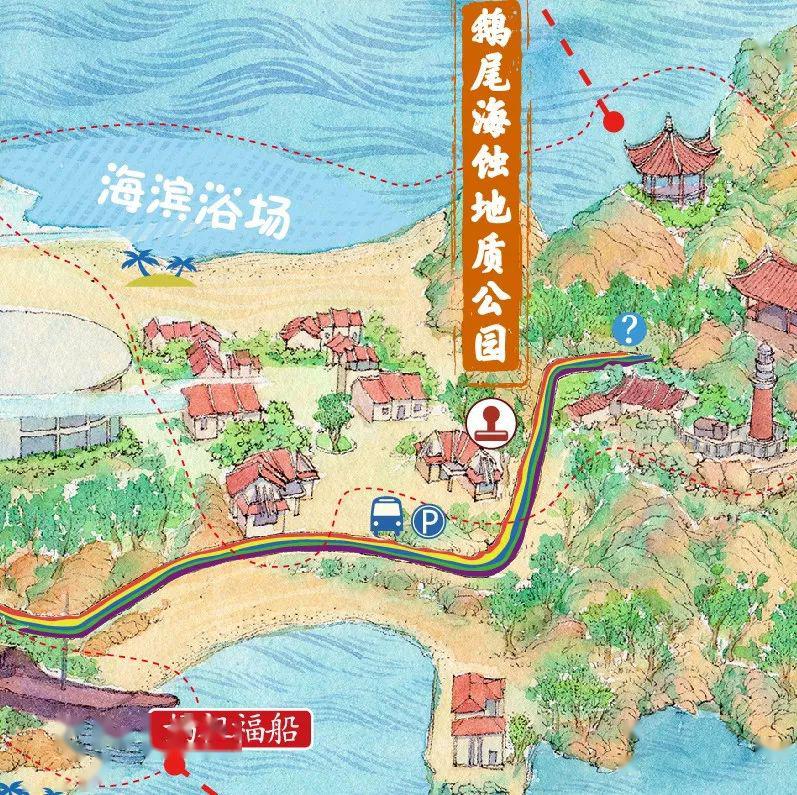 你不知道的旅游隐藏彩蛋线索在这张湄洲岛手绘地图里