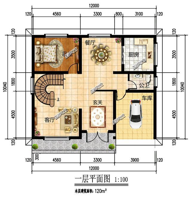 3款占地12x10米的别墅,第2款只要25万,好房子盘它!