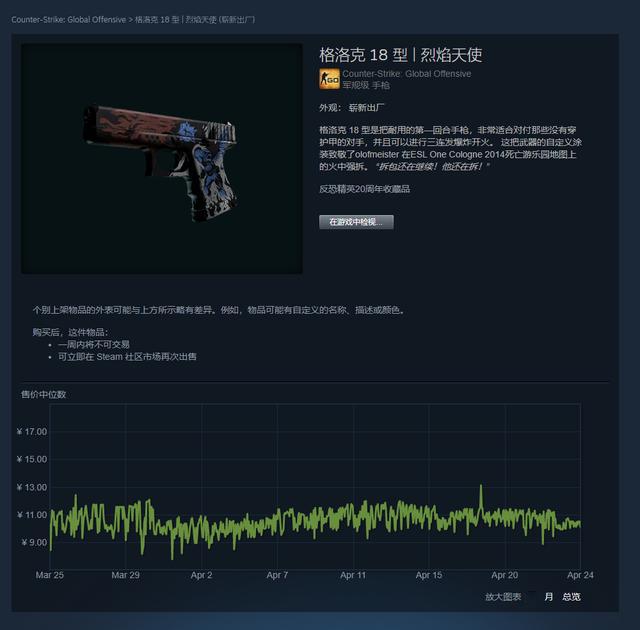 csgo廉价格洛克18型皮肤推荐——烈焰天使