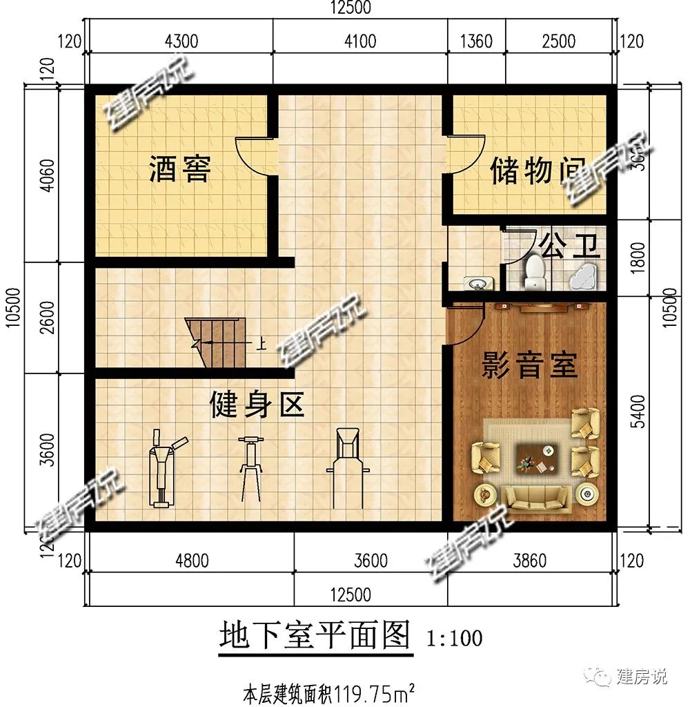 农村建房图纸:12×12米欧式别墅,小别墅也有大容量,盖