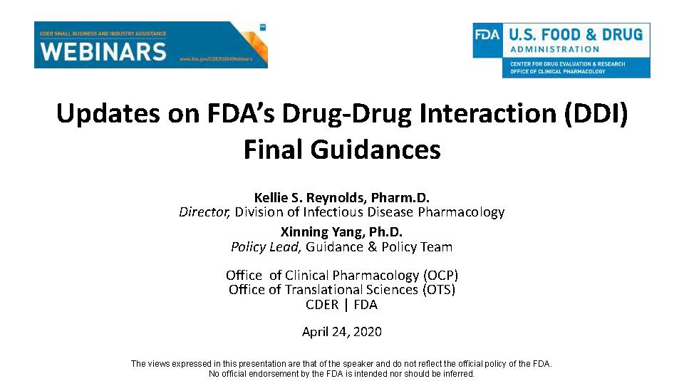 PPT FDA 药物相互作用DDI 工业指导原则终稿