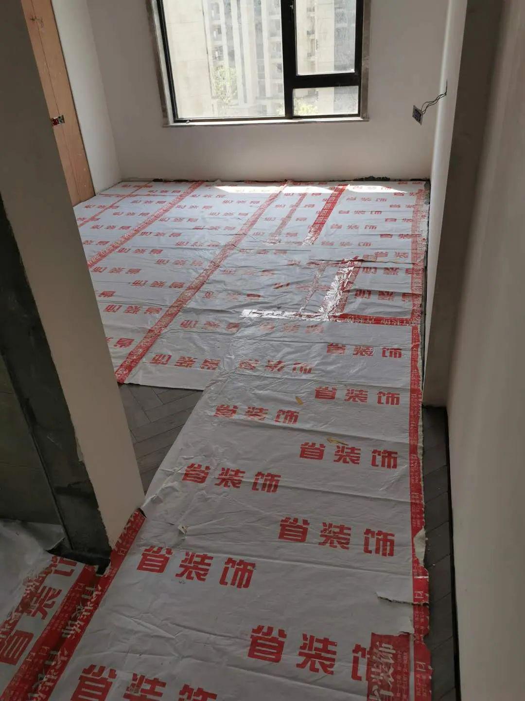 阳光城曹福兴师傅工地,工程整体安装扫尾,木地板铺装完工,成品保护