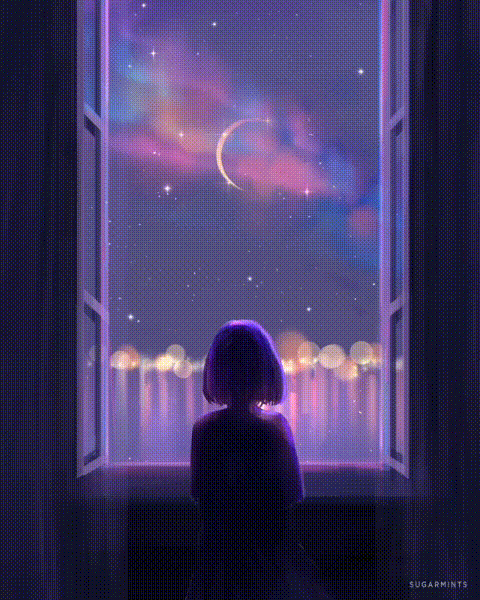 插画晚安这奇妙梦幻的夜