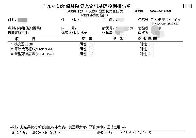 小e的核酸检测报告