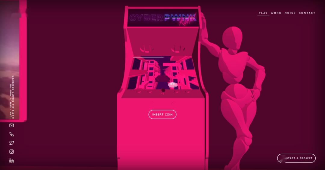 8个大胆的赛中变传奇世界网页游戏博朋克网页设计案例