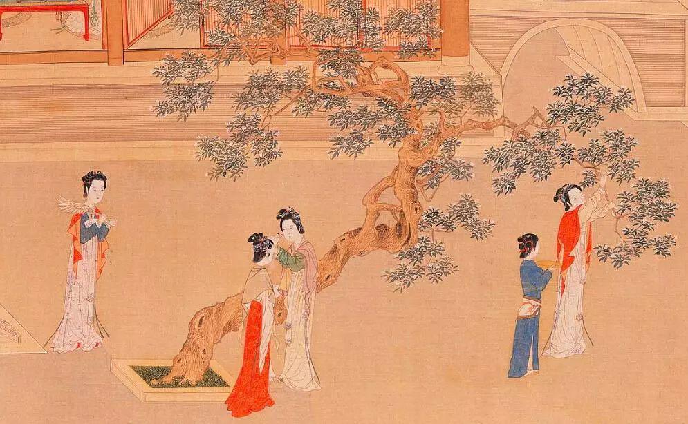 明 仇英 汉宫仕女图明 仇英 竹林七贤图此时期私家园林受到文人画的