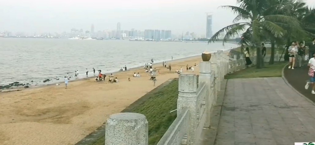 原创海口市西海岸带状公园,海滩丽影的美景