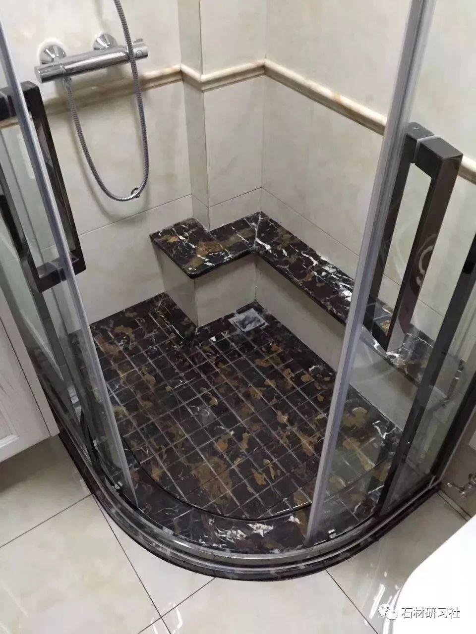 淋浴间大理石拉槽,实用美观,现在都流行这么做!_浴室