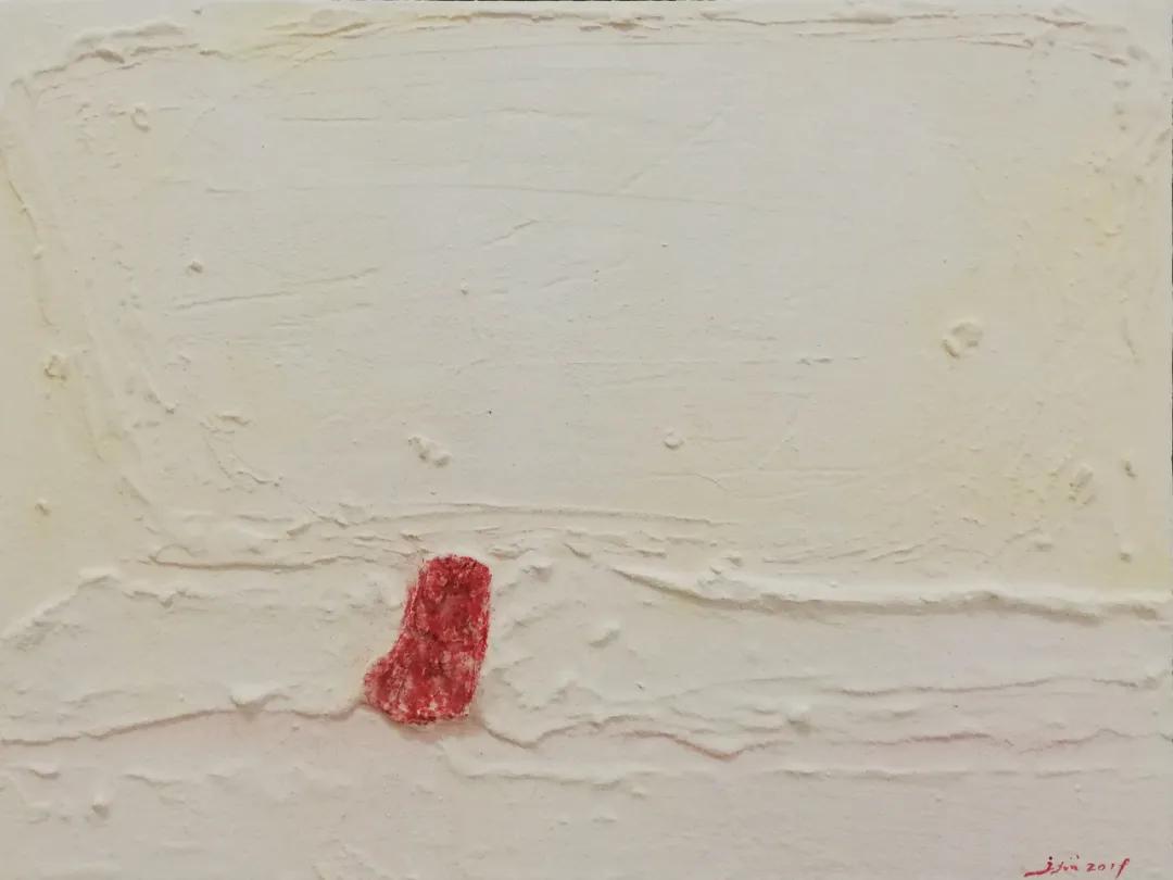 张新武岩彩作品《虹 60x80cm 2019苗彤岩彩作品《魏晋高台 53x46
