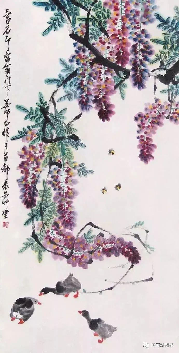 雅赏| 紫藤花开,美醉了!_国画