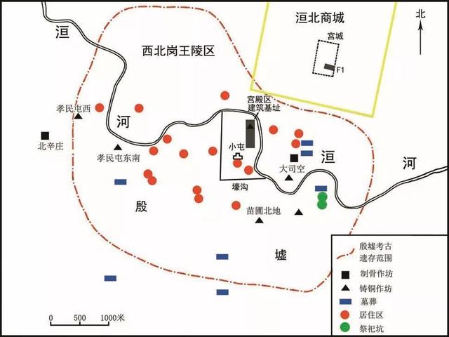 殷墟遗址,位于河南安阳市.