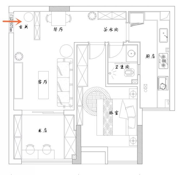 50㎡北欧风单身公寓,巧用玻璃门,换来大空间