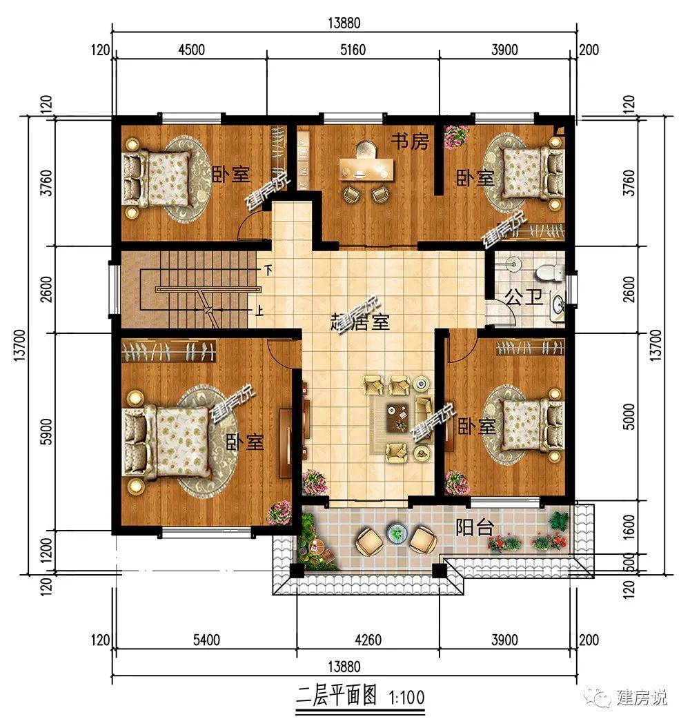 农村建房图纸:小巧精致的新中式别墅,看了都想建,建了