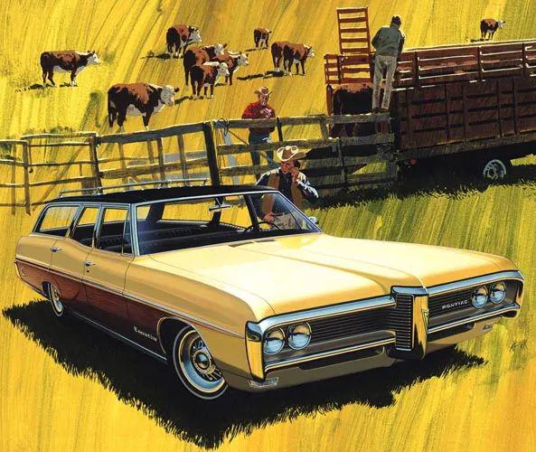 来看看60年代的汽车"广告之王"为庞蒂克车型画的广告